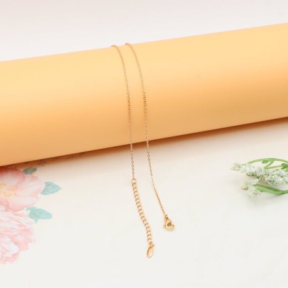 Rose Gold Evil Eye Pendant Necklace with Adjustable Chain, XPNL0321 - Picture 12 of 12